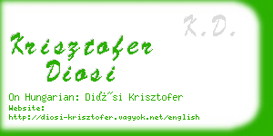 krisztofer diosi business card